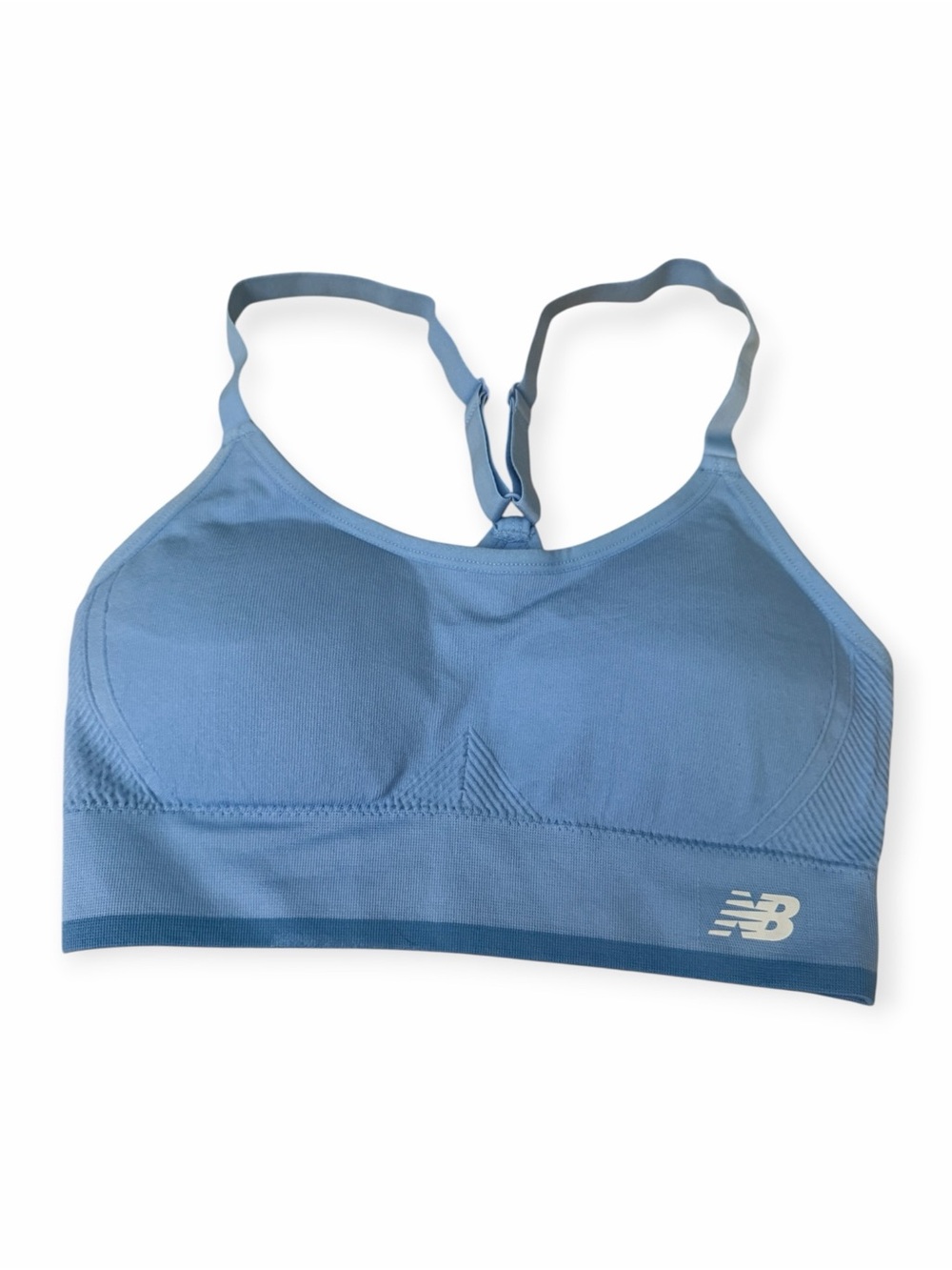 New Balance Seamless Sports Bra Size Medium Blue Adjustable Straps NWOT
